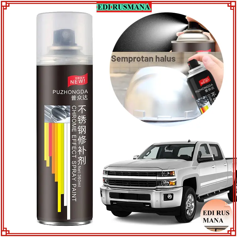 Cat Semprot Chrome Silver 360/550ml – Anti Karat, Pilox untuk Motor, Mobil, Velg & Rangka