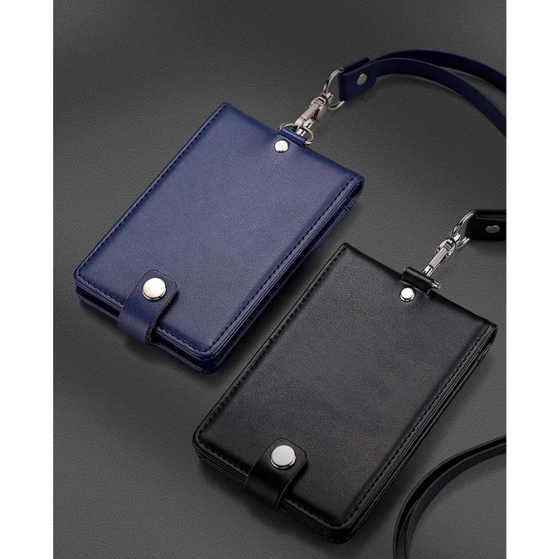 Product Introduction of Real Leather Badge Holder Clear ID Card Pouch Staff Work Chest Cards Name Tag Holders with Lanyard Business Formal Accessories 21
