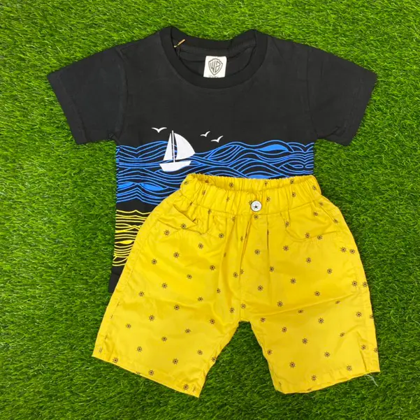 W2KIDS - LAUT TEES KATUN 24s SETELAN ANAK UMUR 1-5 TAHUN T SHIRT KAOS DAN CELANA COTTON POPLIN KARGO COMBED 1