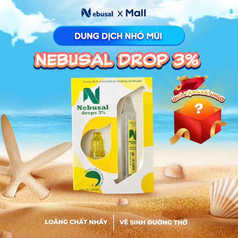 Nhỏ Mũi Nebusal 3% Giúp Giảm Nghẹt Mũi, Sổ Mũi Cho Bé - Lọ 10mL 0