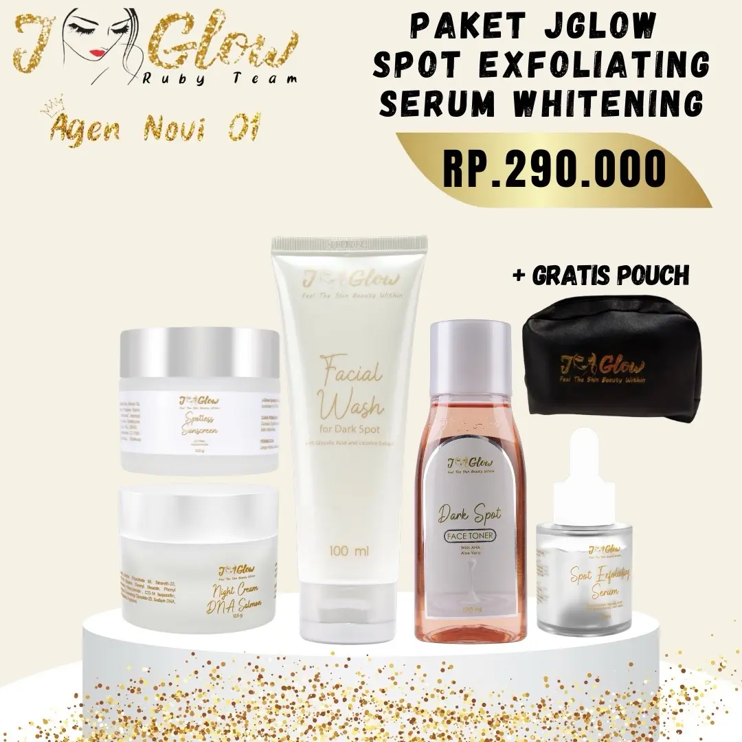JGLOW SPOT EXFOLIATING SERUM untuk Memudarkan flek hitam membandel pada  Wajah