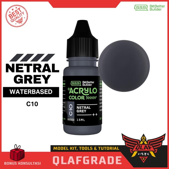 Gambar ACRYLO NETRAL GRAY C10 Cat ACRYLIC Handbrush Airbrush Gundam Model Kit dari Wahkhilaf Kota Surabaya Tokopedia