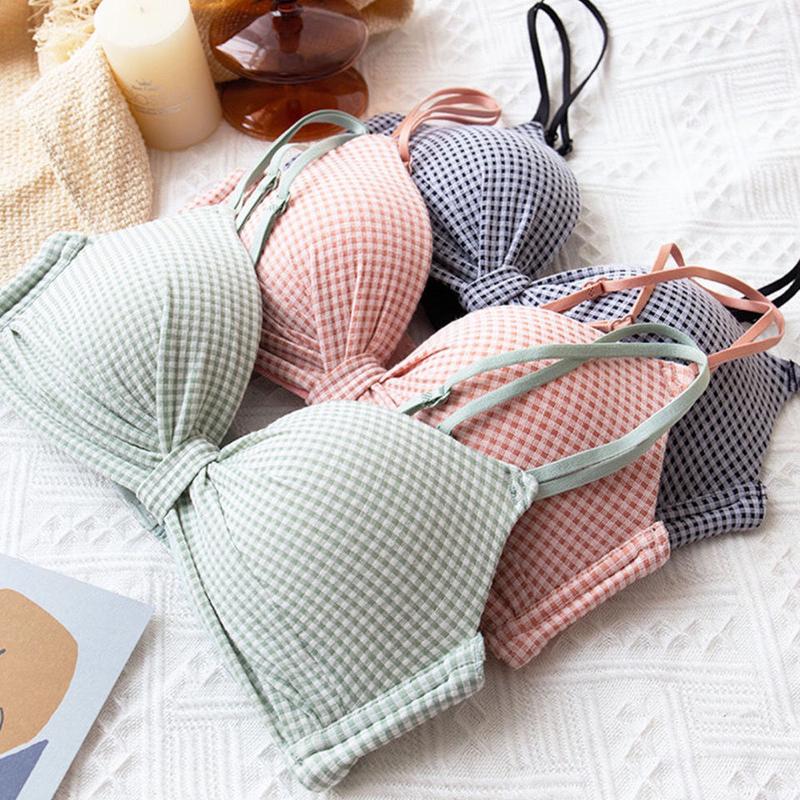 Product Introduction of BR446> BRA RENDA WANITA PUSH UP FULL CUP TANPA KAWAT TALI SILANG MOTIF KOTAK 7