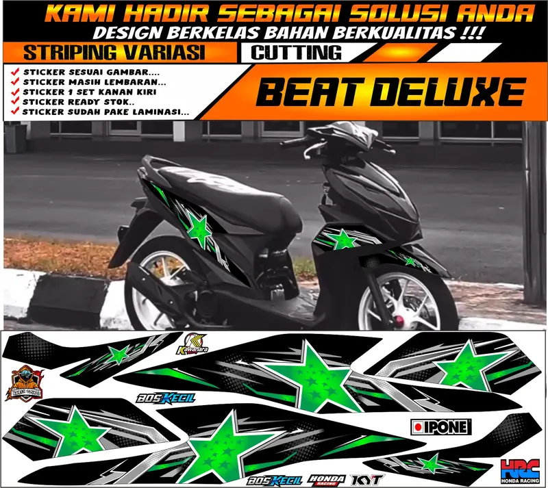 STRIPING BEAT DELUXE VARIASI BINTANG THAILAND ,STICKER MOTOR Motorcycle 3