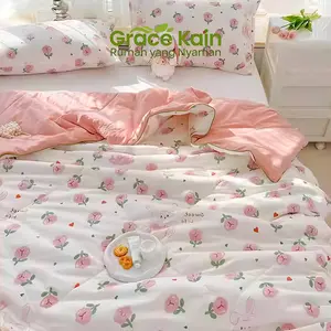Selimut Musim Panas Imut Kartun - Bahan Lembut Dingin Untuk Tidur Nyaman Selimut AC bermotif, bernapas dan ramah kulit, selimut sejuk musim panas untuk rumah tangga, tipis serta dapat dicuci, serbaguna sepanjang musim