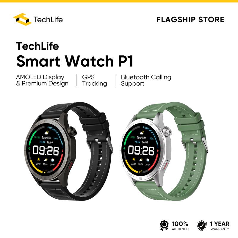 TechLife Smart Watch P1 | AMOLED Display & Premium Design | GPS ...