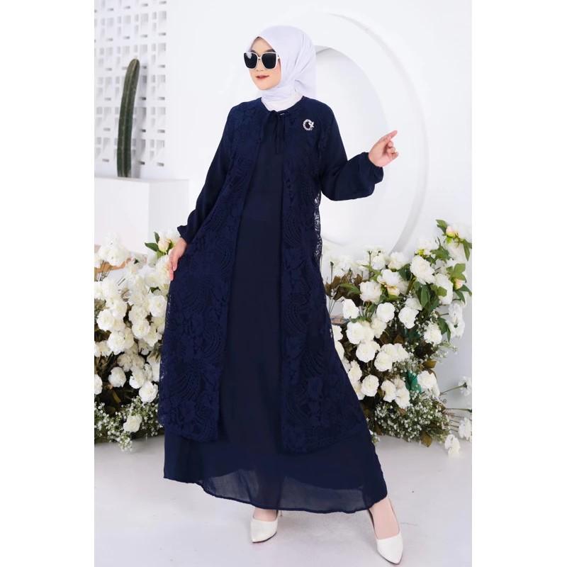Product Introduction of INNARA GAMIS WANITA DEWASA CRINKLE MIX BRUKAT MODEL TERBARU,GAMIS KONDANGAN BRUKAT,GAMIS CRINKLE MURAH 3