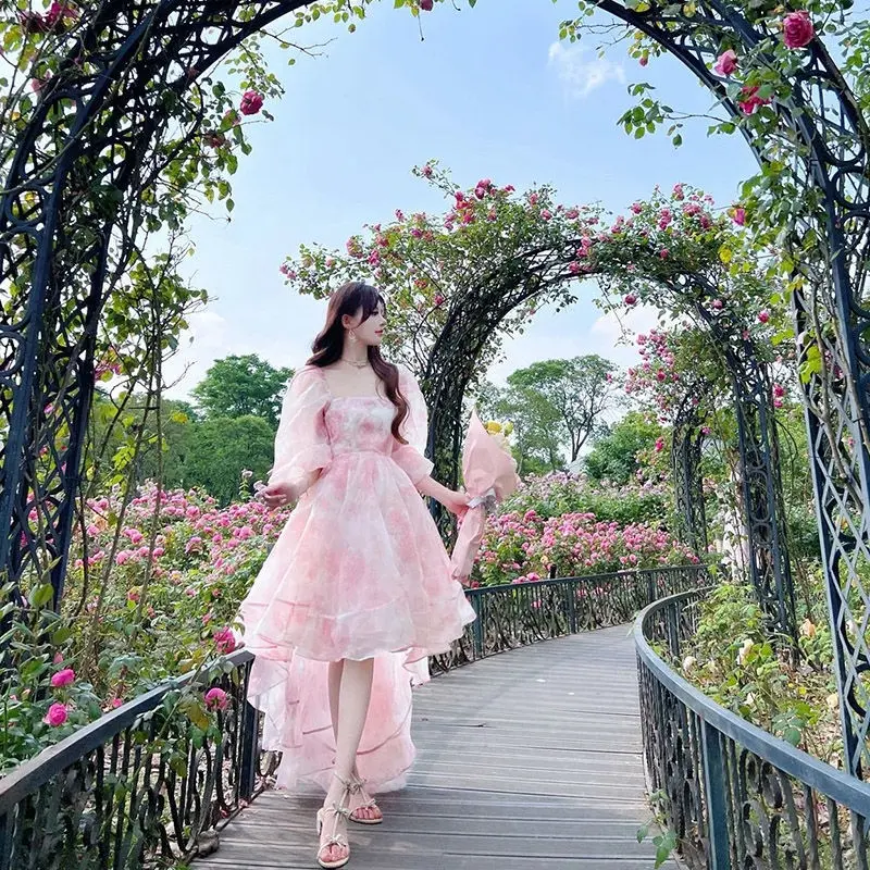 Summer Floral High Quality Fairy Pink Dress Formal Long Dress Gown HT -  TikTok Shop Philippines