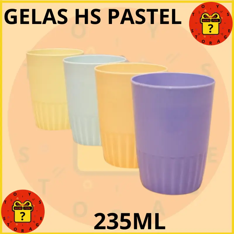 TI - GELAS HS 235 ML GELAS MINUM TEH KOPI PLASTIK PASTEL TERMURAH 2