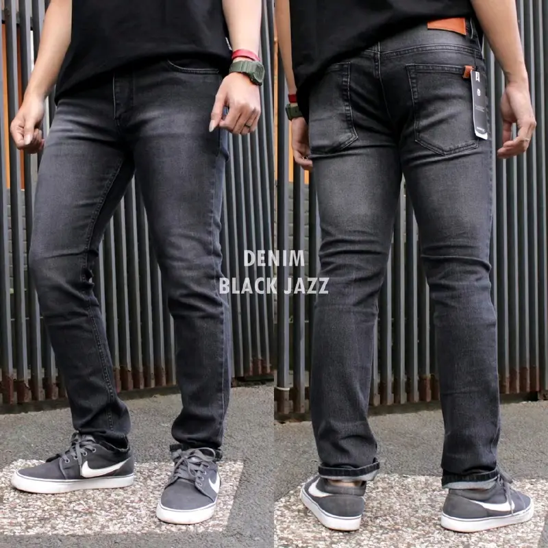 Blackfield!!!Jumbo Celana Jeans Slimfit Dark Grey Jumbo 27-42 Jeans Stretch Skinny Big Size 42 Outfit Casual Pria Distro Panjang 1
