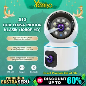 [Penawaran eksklusif]Yamiya V380 Pro indoor Kamera Dual Lens 4MP HD Wi-Fi Multi Penglihatan Malam Lensa Ganda Kamera keamanan Pelayaran PTZ Camera Cctv Wifi Wireless