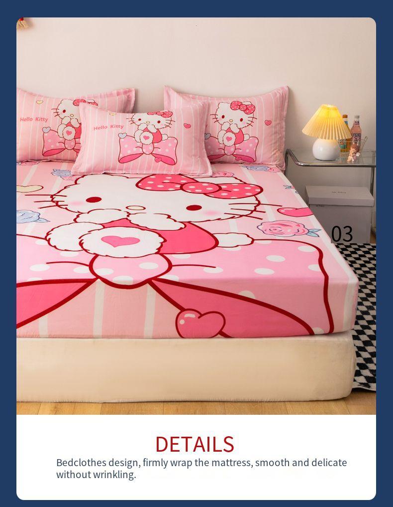 Product Introduction of Spot！ cartoon KT sheets / mattress cover Cadar Fitted Sheet Cute Cartoon bed sheet Suitable for single queen king size 46