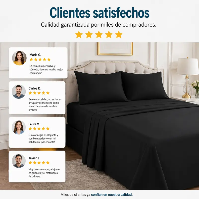 Juego de Sábanas de Poliéster Microfibra Ultra Suave Premium, Tamaños Matrimonial, Queen y King con Sábana de Cajón Ajustable - Foto 9