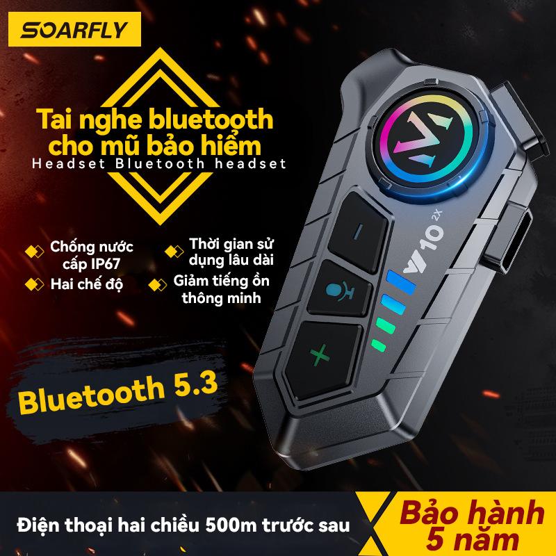 SOARFLY Mũ Bảo Hiểm Bluetooth 5.3 W10 Tai Nghe Stereo Chống Nước IPX67 Pin 1000mAh Đèn RGB Da Màu Gọi Rảnh Tay Bảo Hành 5 Năm