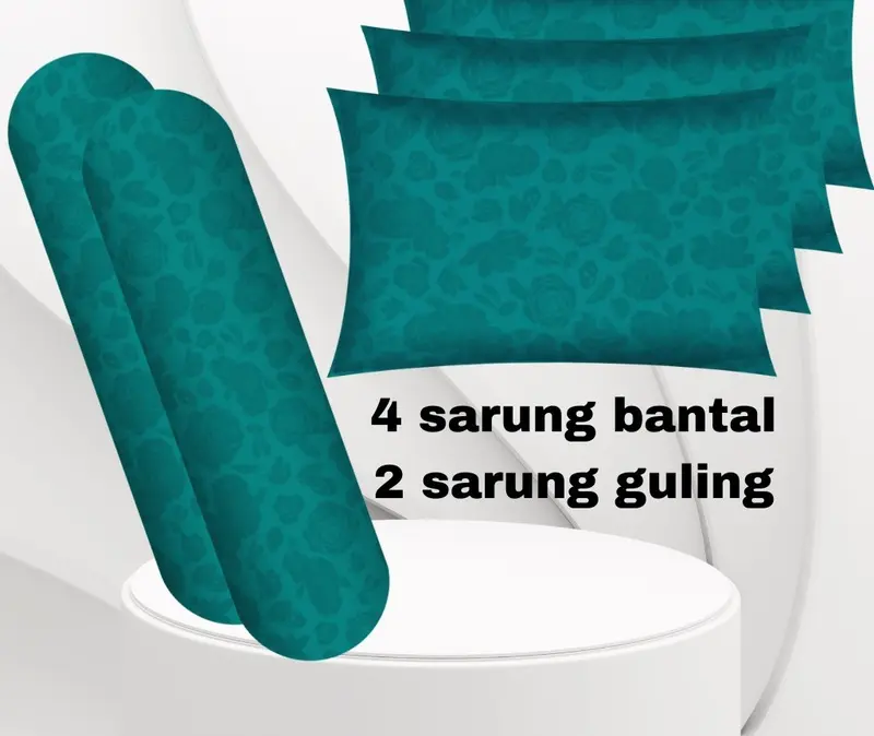 Sarung bantal sarung guling isi 6pcs 4 sarung bantal dan 2 sarung guling motif embose polos 6