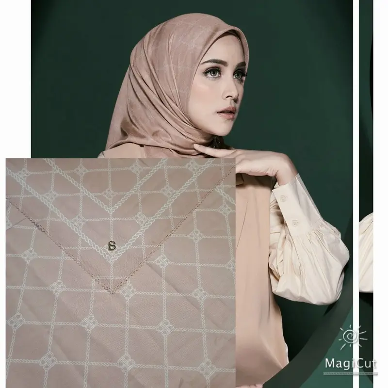 Button scarves motif Decodra voile square semi ori button scarves mirror, look like, kemasan kotak di hampers, bahan voal lembut, Semua musim, segi Empat with Logo Metal B, Nyaman , Jilbab muslim 5