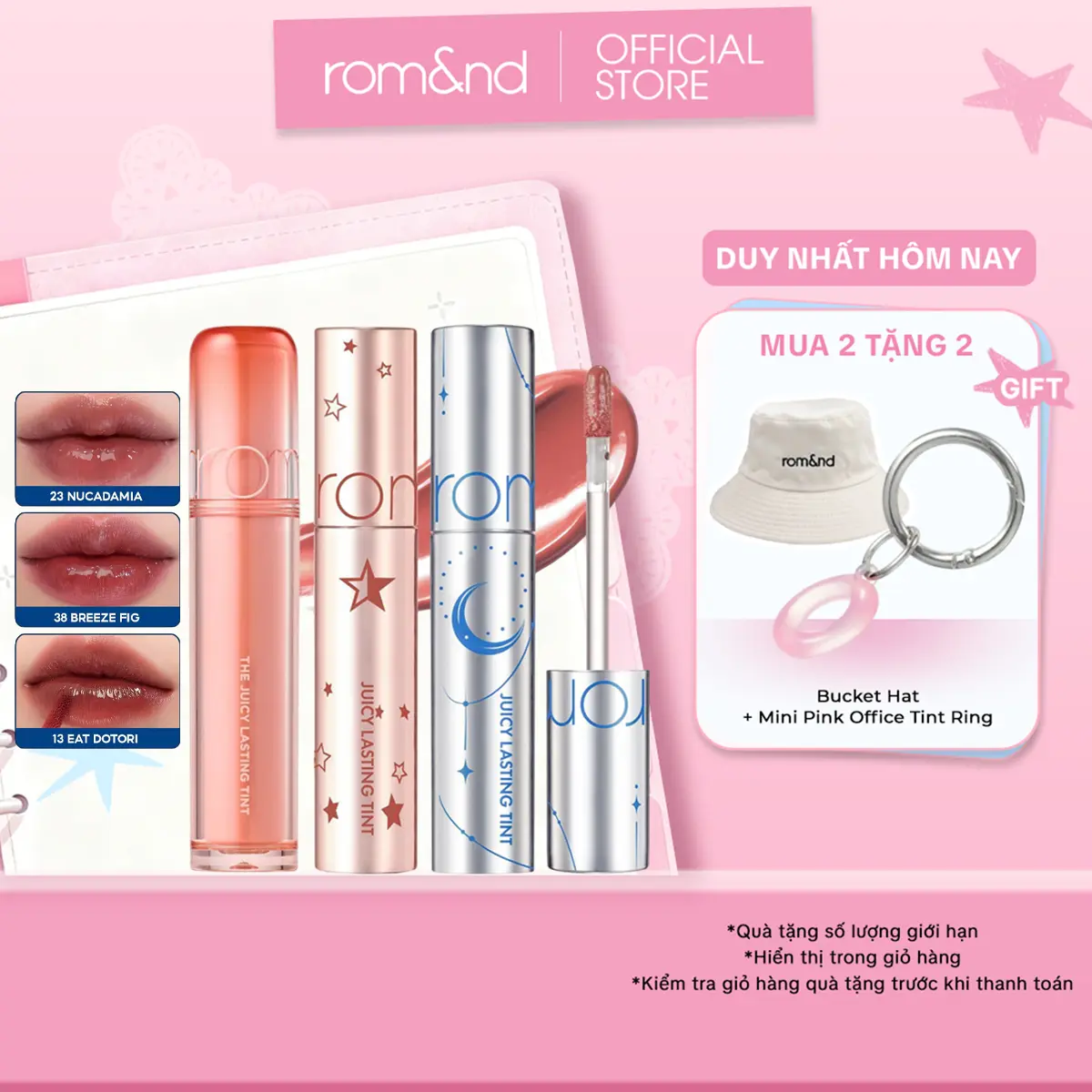Son Tint Lì Trang Điểm Hàn Quốc Romand The Juicy Lasting Tint Cosmetic Son Môi Mỹ Phẩm