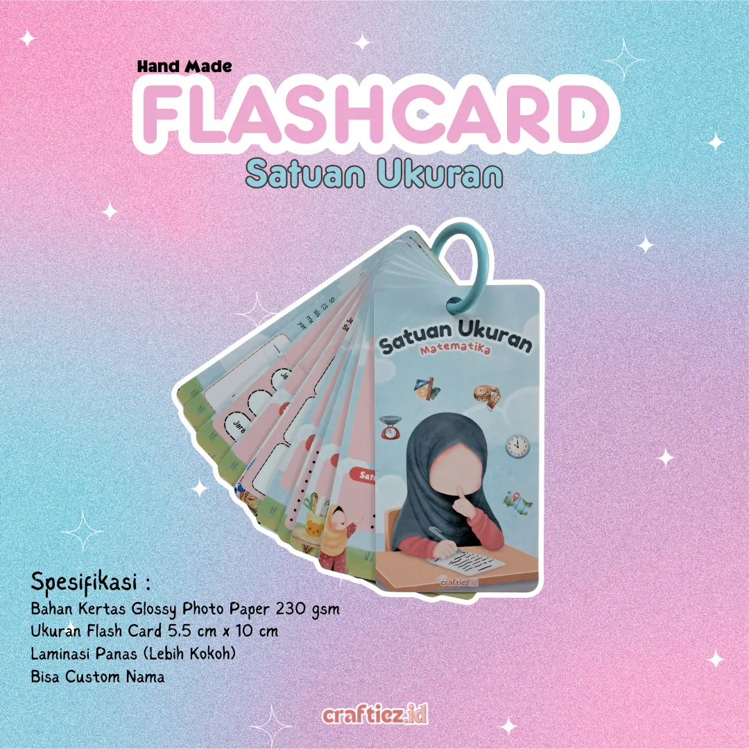 Craftiezid FlashCard Satuan Ukuran Handmade | Matematika