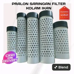 Pralon saringan filter kolam ikan plus tutup