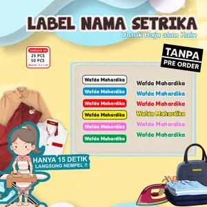 ANP88 - Stiker Kain Label Nama Baju Anak Sekolah Pesantren Asrama Name Tag Laundry Sticker Sablon Setrika DTF IF Digital Custom Siap Press