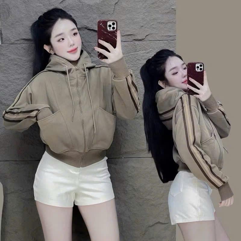 Áo Khoác Nỉ Bông Sọc Tay Vải Dày Phom Boxy Giữ Ấm Tốt Có 1 Túi Trong 2 Túi Ngoài Nón To Phù Hợp 40-75kg Chất Liệu Dễ Vệ Sinh Không Kích Ứng Da