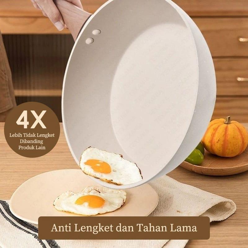 [5.5 SALE] TEXANIA Saucepan Panci 20cm Wajan Anti Lengket Warna Cream Kitchenware 1