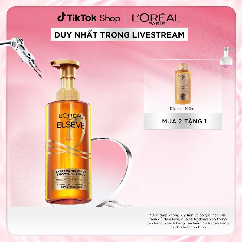 Dầu gội dưỡng tóc suôn mượt tóc cao cấp L'Oreal Paris Extraordinary Oil Smooth 440ml