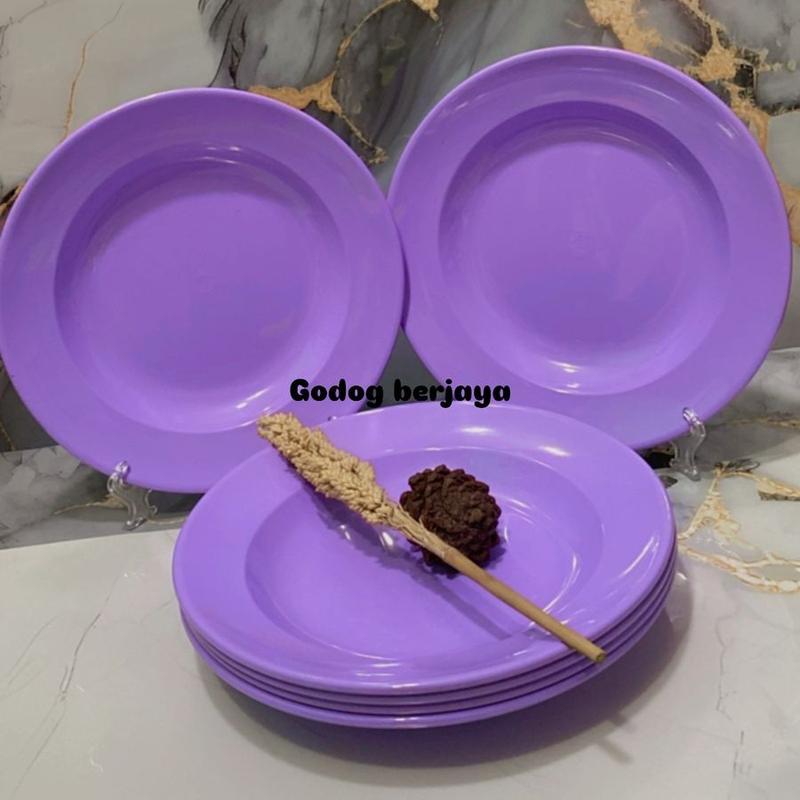 Promo 1 Lusin Piring Melamin Asli SNI Model Bulat Besar Dan Tahan Panas 5