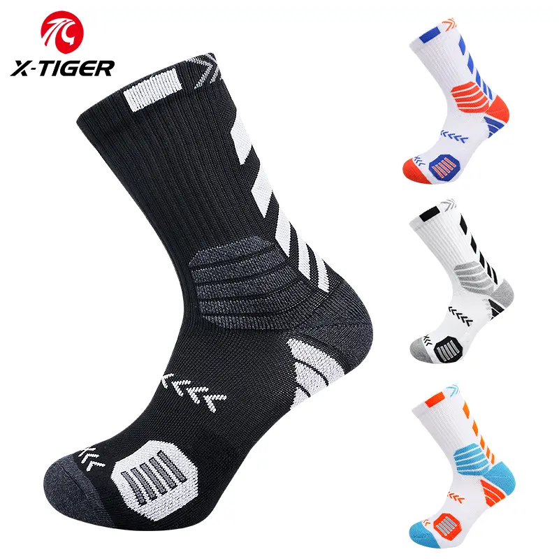 X-TIGER Premium Sports Socks Running Basketball Football Cycling Tennis Ski Men Women Athletic Socks Thicken Cotton Sock high cut sports socks
