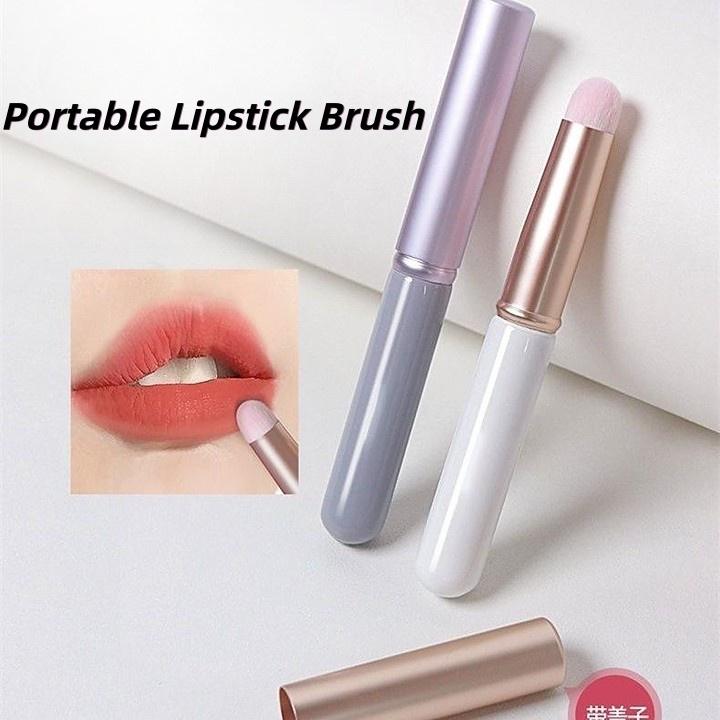 Cọ Môi Cọ Son Môi Cọ Trộn Đầu Tròn Có Nắp Đậy Cầm Tay Mini Cọ Che Khuyết Điểm Cọ Trang Điểm LNINI