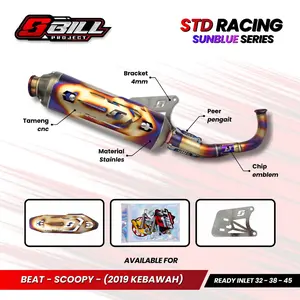 Knalpot Standar Racing Original Sbill Project (Sunblube Series) Type Motor Beat 2019 Kebawah Scoopy 2019 Kebawah Genio