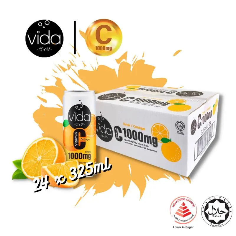 [Vida C][1000mg] Orange 325ml x 24