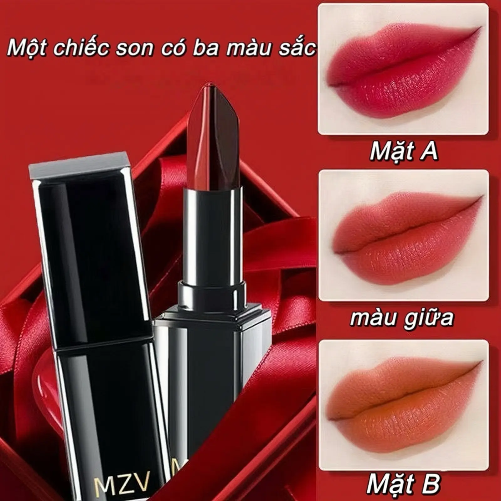 Son Môi 3 Trong 1 Kết Cấu Cao Cấp, Hoàn Thiện Lì Dưỡng Ẩm, Làm Sáng Màu Môi, Không Làm Khô Môi, Không Phai Màu, Không Thấm Nước, Son Môi Và Son Bóng Này Là Phải Có Cho Bộ Sưu Tập Trang Điểm Của Bạn