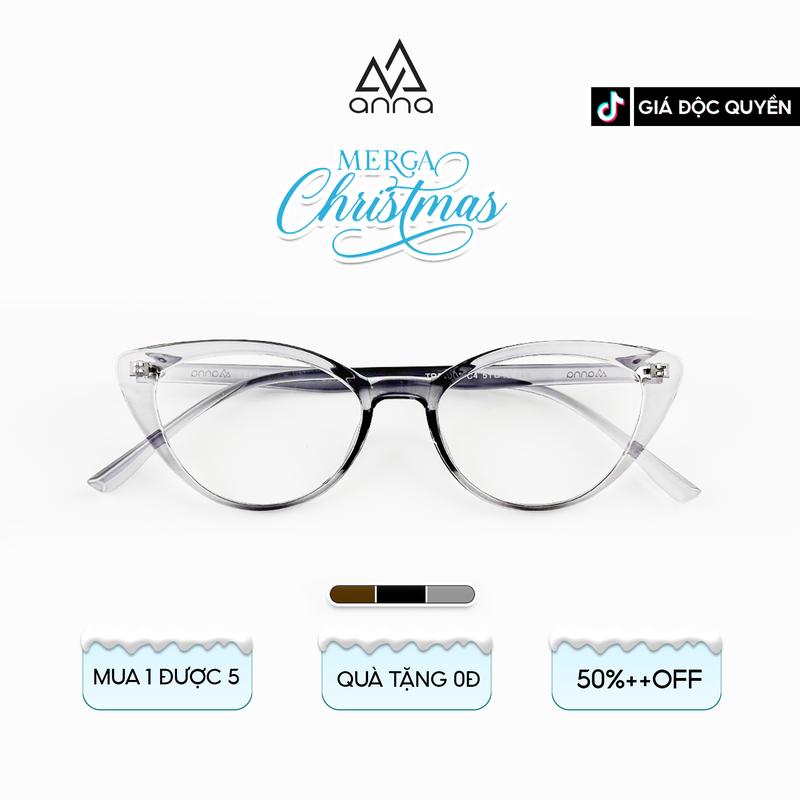  Gọng Kính ANNA Unisex Chất Liệu Nhựa Dẻo Dáng Mắt Mèo Cá Tính 52006 
