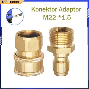 M22 Konektor Cepat Outlet Mesin Cuci Mobil – Aluminium Lapis Tembaga, Adaptor Aksesoris High Pressure Washer