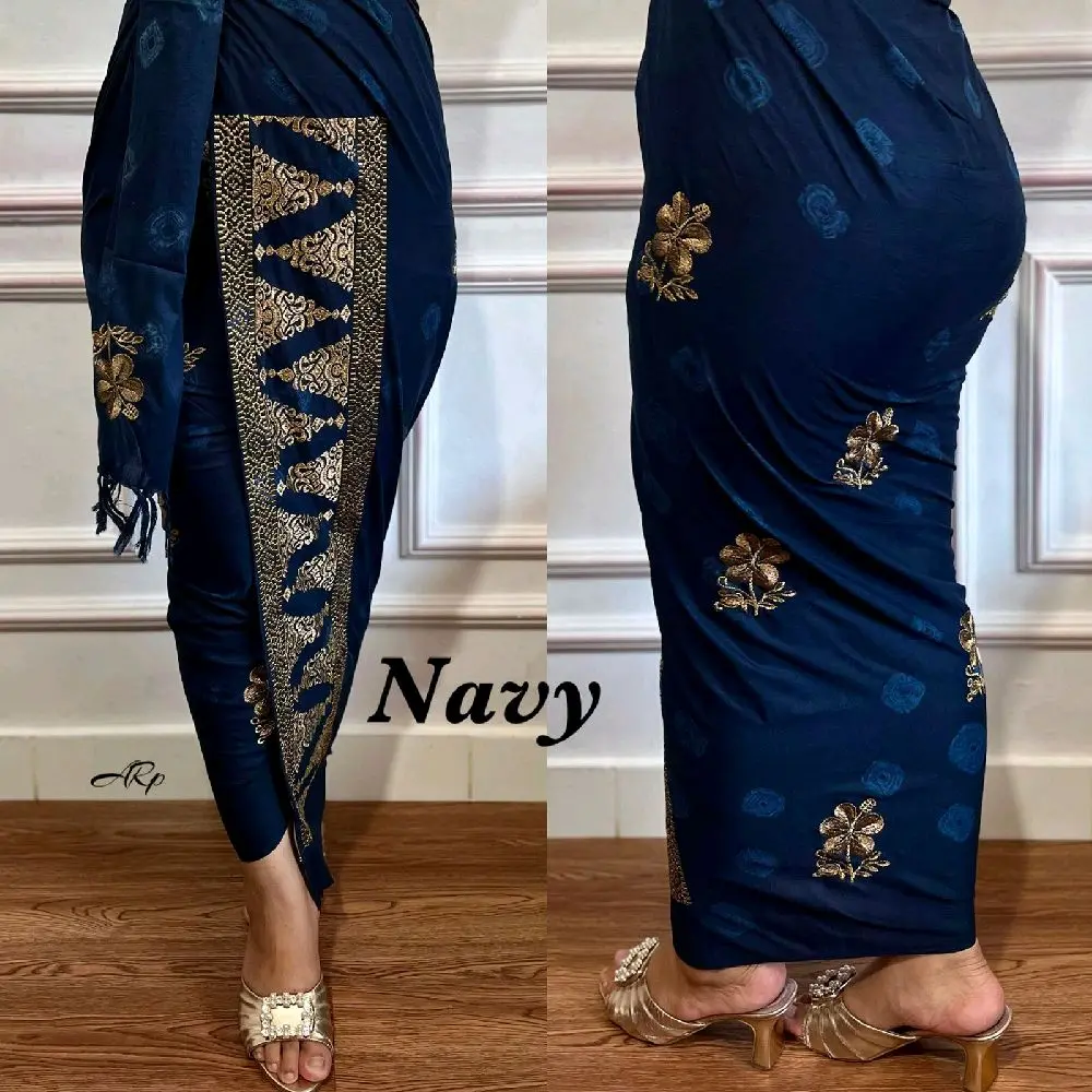 Kamen Lembaran + Katun Jumputan + Lasem Tumpal Bordir q Set Selendang