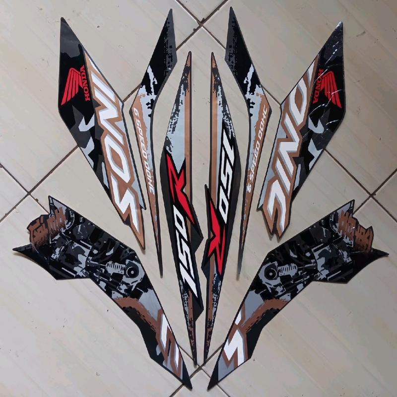 STIKER STRIPING LIS BODY MOTOR SONIC TAHUN 2019 SE FULLSET Motorcycle striping  sonic 4