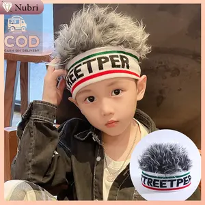 Nubri COD Wig Model Topi Unik Rambut Palsu Sintetis Laki Kostum Aksesoris Cosplay Anime Topi Wig Pria Rambut Korea Pendek Gaya Retro Hip-Hop