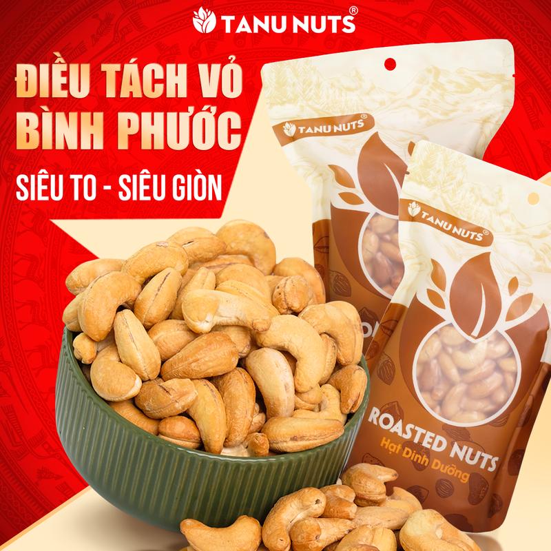 Hạt điều rang muối tách vỏ TANU NUTS nhân hạt Điều tách vỏ Bình Phước hạt dinh dưỡng tốt cho bà bầu. Ăn Vặt Food Thức Ăn hạt điều Snack