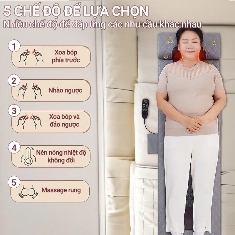 (BẢO HÀNH 7 NĂM) Đệm massage toàn thân Z120 cao cấp có bi xoay lưng, Nệm,Thảm, Ghế massage hỗ trợ giảm đau mỏi cổ vai gáy, Máy mát xa lưng chân đa năng -Qùa tặng sức khỏe cho người thân 3