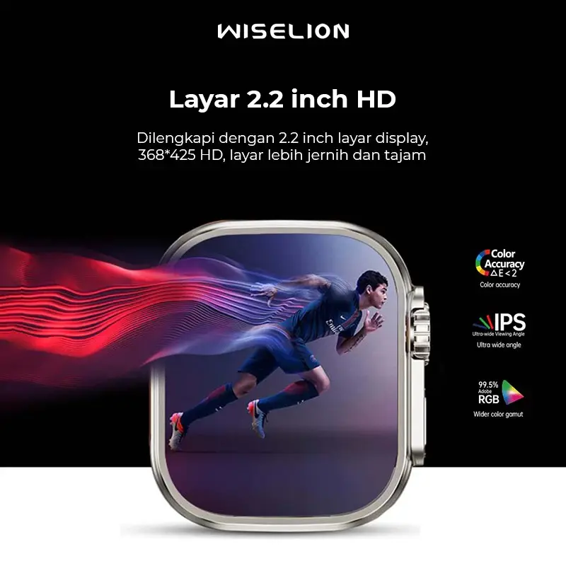 Jam Tangan Pintar Digital KW900 Ultra 2 Bluetooth dengan Layar Sentuh Penuh Warna dan Fitur Kalkulator - Monitor, Kaca, Silver, Telepon 5