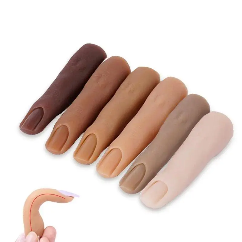 Nail Silicone Practice Finger Model Tool With Joints Bendable Silicone Fake Finger DIY For Training Accesories Finger Model