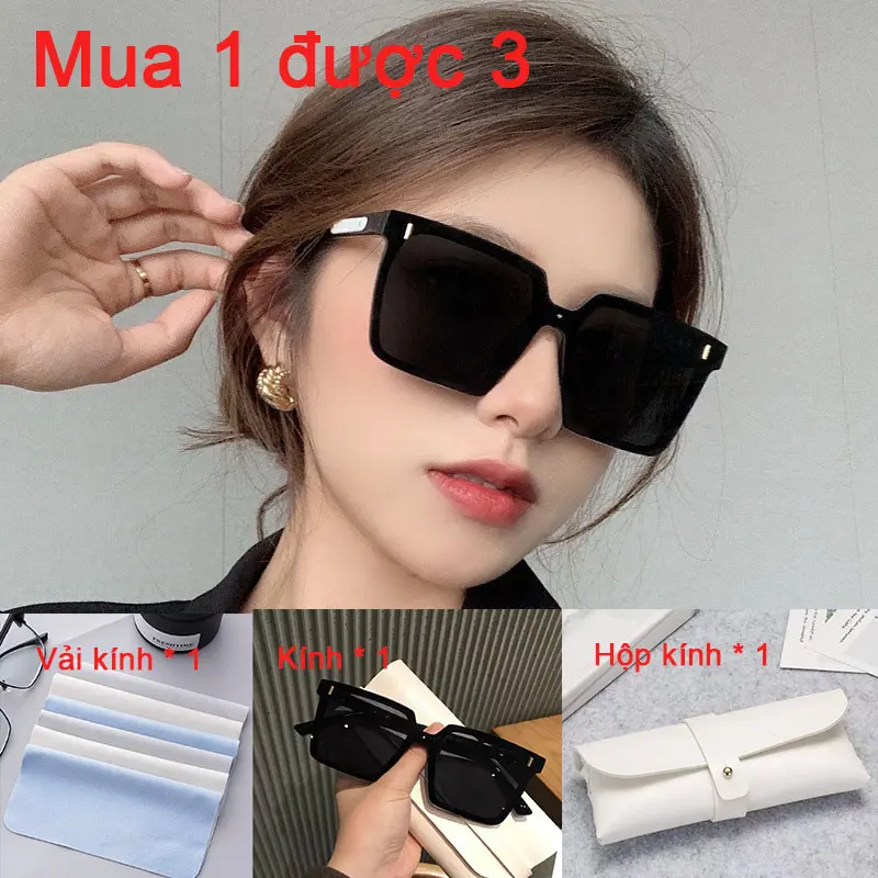 Kính Râm, Gọng Lớn, Dành Cho Nữ, Che Mặt, Hình Vuông, Chống Tia Cực Tím, Phong Cách Instagram, Thích Hợp Cho Khuôn Mặt To, Hợp Xu hướng, Kính Dương