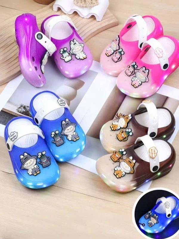 Dép sục đi nước có đèn cho bé trai bé gái siêu mềm êm chân bé- ĐỀN CHỚP CHỐNG NƯỚC hình thỏ labubu