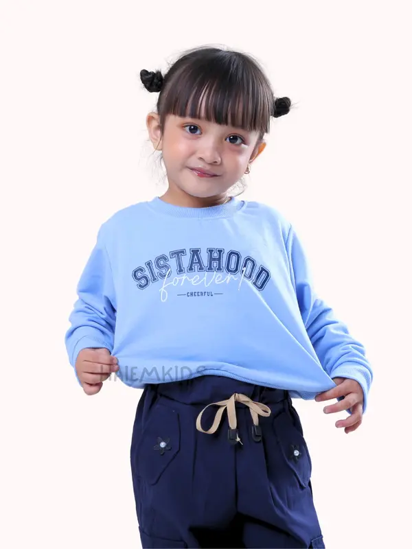 Set Sweater Oversize Anak Perempuan 4-13 Tahun Fashion Baju Anak Cewek Celana Cargo Serut | SOC | AI 1217 5