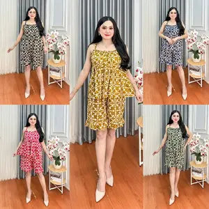 ONESET PENDEK NAGITA RAYON SANTUNG ADEM SETELAN BAJU PIYAMA TIDUR WANITA MOTIF GLADYS LD 120