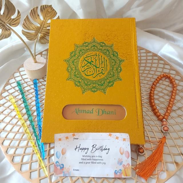Al-Quran Emas PREMIUM Quran Cover Emas Custom Nama Terjemah dan Non Terjemah Ukuran A5 Free Kalam & Tasbih Mutiara Premium  SERTA BOX Exclusive Hadiah Istimewa Pernikahan Hampers Kado Ulang Tahun Bisa COD Hardcover Alquran