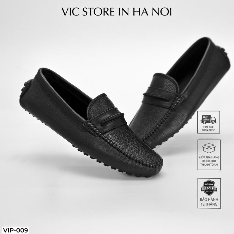 Giày Moca Nam Da Bò Thật Hoạ Tiết Đơn Giản Dễ Phối Đồ VIP-009