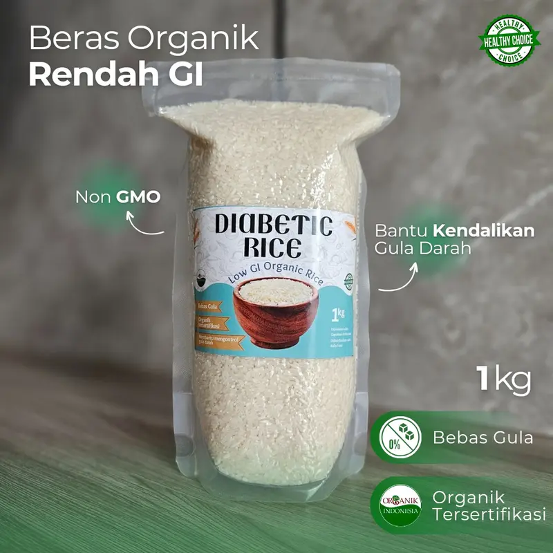 Beras Kallo 1kg | Beras Diabet Organik | Beras Rendah Glikemik Indeks | Diabetic Rice 0