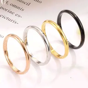 PROMO (3 PCS 17K) CINCIN POLOS PRIA WANITA TERBARU // CINCIN POLOS HITAM SILVER DAN GOLD Rings